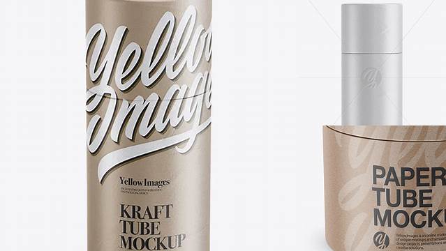 7100+ Textured Kraft Tube PSD Mockup Front View High-Angle Shot Unique Free Photoshop Files