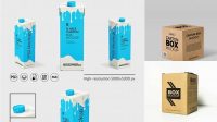 7109+ 1L Carton Box PSD Mockup Half Side View Creative Free Photoshop Template