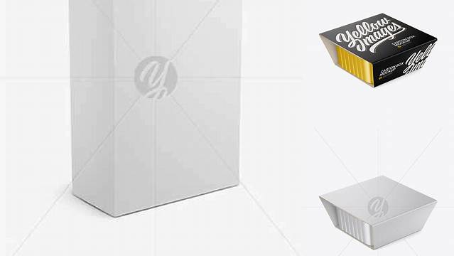 7110+ Box With Matte Cup PSD Mockup Half Side View High-Angle Shot Customizable Design Files