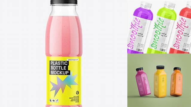 7110+ Clear Plastic Smoothie Bottle PSD Mockup Download Free