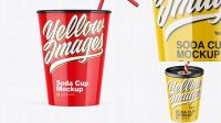 7111+ Glossy Soda Cup With Straw PSD Mockup Premium Quality PSD Freebie