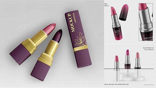 7111+ Round Lipstick Tube PSD Mockup Exclusive Digital PSD Resource