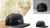 7112+ Black Trucker Hat Mockup Editable Mockup PSD