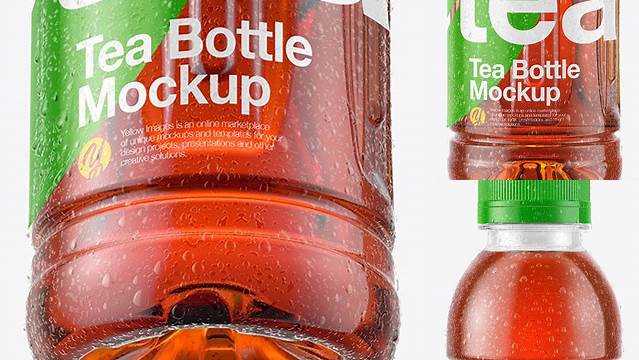 7118+ Bottle withCondensation in Shrink Sleeve PSD Mockup Editable Photoshop File