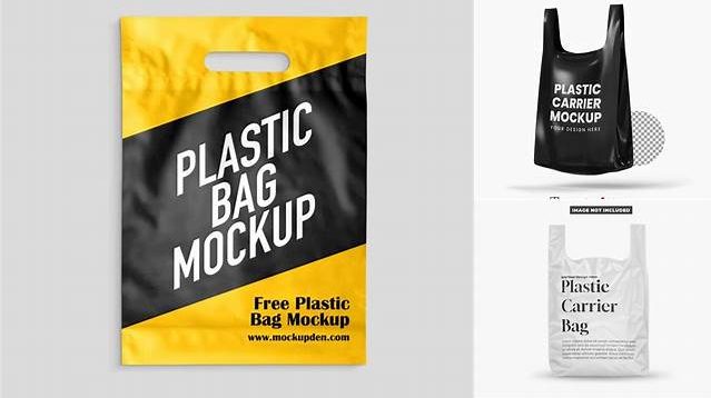 7118+ Glossy Plastic Carrier Bag PSD Mockup Versatile and Modern PSD Mockup