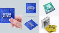 7119+ Square Condom Packaging PSD Mockup Modern Photoshop Resource