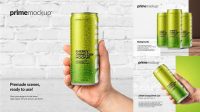 712+ 250ml Energy Drink Can PSD Mockup Editable and Customizable PSD