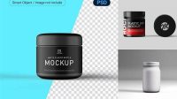 712+ Matte Cylindrical Plastic Jar PSD Mockup Exclusive PSD Design Freebie