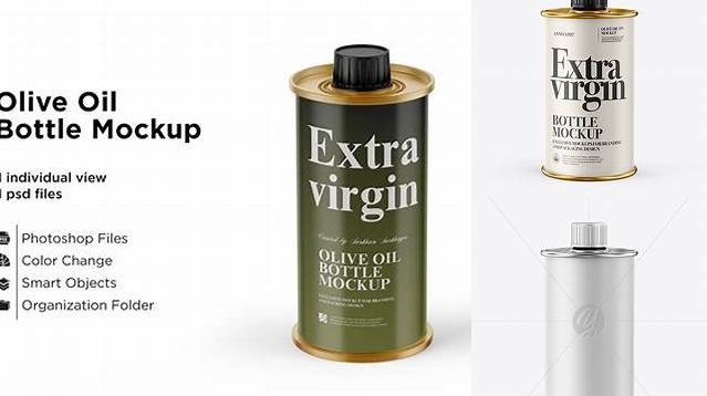 7120+ 750ml Olive Oil Metal Bottle PSD Mockup Custom PSD Mockup Template