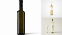 7122+ Green Glass Bottle with White Wine PSD Mockup Editable Photoshop File