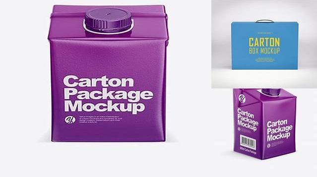 7123+ 500ml Carton Box PSD Mockup Front View Download Free