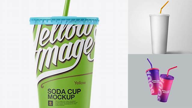 7125+ Matte Paper Soda Cup PSD Mockup Advanced and Editable PSD Template Free