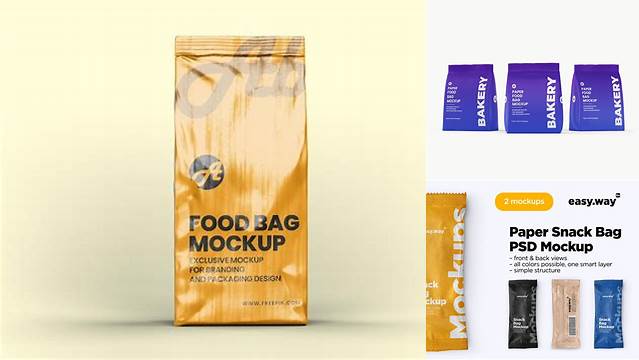 7125+ Matte Snack Bag PSD Mockup Front View Premium Mockup Freebie