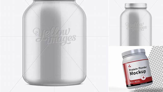 7127+ 4.59LB Protein Jar with Shrink Label PSD Mockup Professional Graphic PSD Download