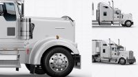 7127+ Kenworth Refrigerator Truck HQ PSD Mockup Side View Download Premium PSD Resource