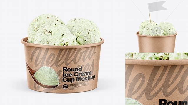 7129+ Kraft Pistachio Ice Cream Cup PSD Mockup Versatile Mockup for Designers