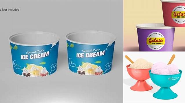 7129+ Two Metallic Ice Cream Cups PSD Mockup Layered PSD File Free Download