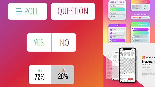 7130+ Instagram Poll Mock Up Smart Object PSD