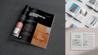 7131+ Magazine PSD Mockup Halfside Views High Angle Elegant PSD Mockup