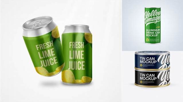 7134+ 5oz Two Cans PSD Mockup Stylish Free PSD