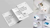 7134+ A4 Bifold Brochure Mockup Free Download Photoshop Freebie