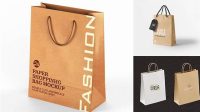 7135+ Kraft Paper Bag With Rope Handle PSD Mockup Half Side View Versatile PSD Mockup File