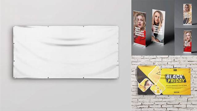 7136+ Vinyl Banner Mockup Smart Editable Design Mockup