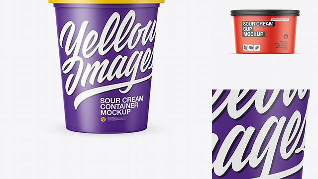 7137+ Matte Sour Cream Container PSD Mockup High-End Creative PSD Template