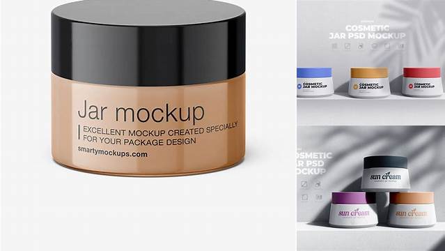 7138+ 50ml Transparent Cosmetic Jar PSD Mockup High-Quality Digital Mockup Resource