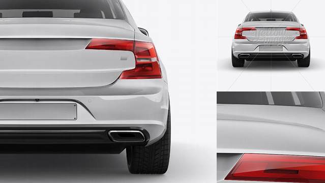 7139+ Volvo S90 PSD Mockup Back View Photoshop Resource Free