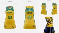 714+ Women Netball Dress HQ PSD Mockup Half Side View Elegant Free Graphic Resource