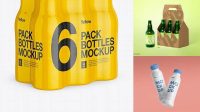 7143+ 6 Pack Plastic Bottles PSD Mockup Free Premium Photoshop Template Download