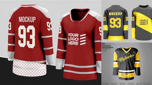 7145+ Ice Hockey Jersey Mockup Free High-End PSD Download