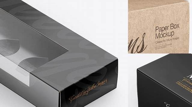 7149+ Box PSD Mockup Half-Side View High-Angle Shot Free Stylish PSD for Graphic Designers