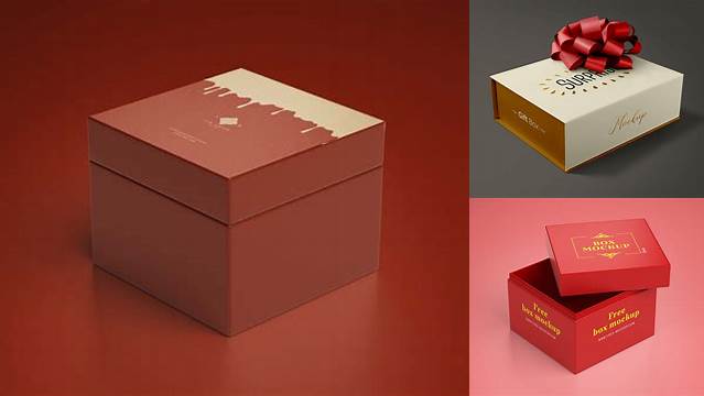 7151+ Wooden Gift Box PSD Mockup High-Angle Shot Free Mockup PSD Template