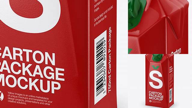 7154+ Combifit Carton Package PSD Mockup Half Side View Customizable Photoshop Template