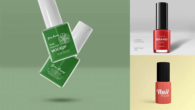 7154+ Glossy Nail Polish Square Bottle PSD Mockup Download Premium Free PSD