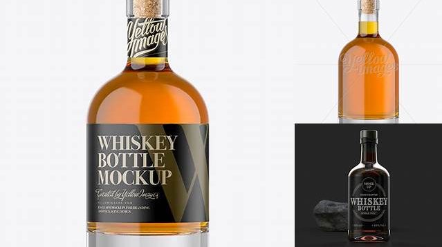 7155+ 750ml Nordic Bottle With Whiskey PSD Mockup Smart Design Template Free