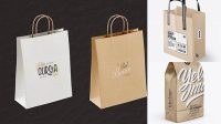 716+ Kraft Paper Bag With Label PSD Mockup Half Side View Free Mockup Templates