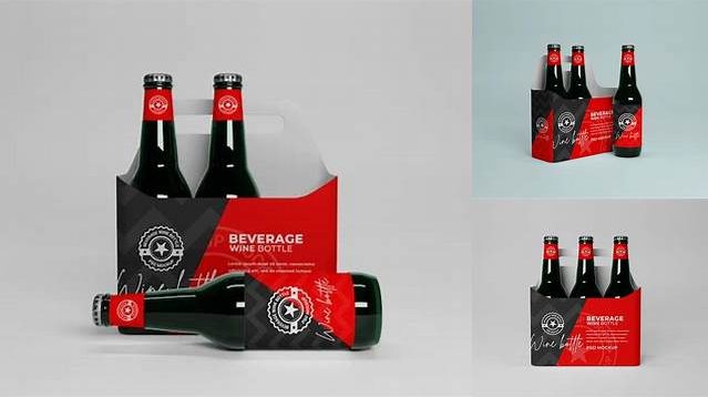 7161+ Glossy Bottle With Paper Box Creative Design PSD Free Download