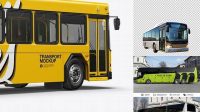 7161+ Hybrid Bus PSD Mockup Back View Download Customizable PSD