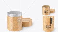 7162+ Opened Wooden Tube PSD Mockup Front View High-Angle Shot PSD Free Download