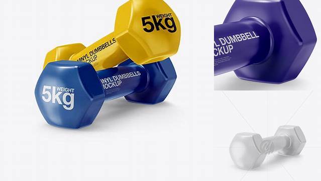 7165+ Glossy Dumbbells PSD Mockup Half Side View Exclusive Free Photoshop Asset