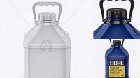 7166+ Glossy Jerrycan PSD Mockup Front View High Angle Shot PSD Download