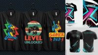 7176+ Gaming T Shirt Mockup Creative Design Mockup