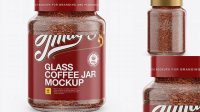 7178+ 200g Instant Coffee Glass Jar PSD Mockup Front View Premium Design Freebie