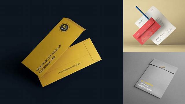 7178+ Leather Folder with Papers and Envelope PSD Mockup Exclusive Free Creative Resource