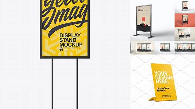 7184+ A1 Display Stand PSD Mockup Front View High-Quality Digital Mockup Resource