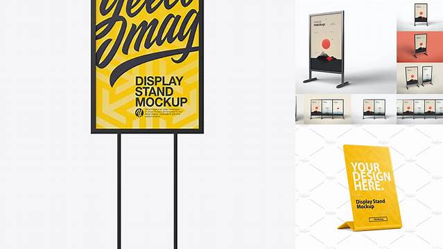 7184+ A1 Display Stand PSD Mockup Front View High-Quality Digital Mockup Resource