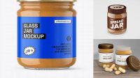 7185+ Clear Glass Peanut Butter Jar PSD Mockup Creative Photoshop Resources